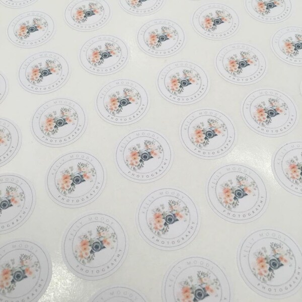 Circular 25mm stickers, a4 sheets, matte finish, logo stickers, personalised stickers, printed, round stickers, packaging, box sealing
