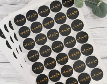 Circular 37mm stickers, a4 sheets, matte finish, logo stickers, personalised stickers, printed, round stickers, packaging, box sealing