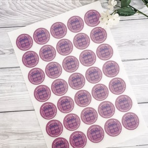 Circular 37mm stickers, a4 sheets, matte finish, logo stickers, personalised stickers, printed, round stickers, packaging, box sealing image 4