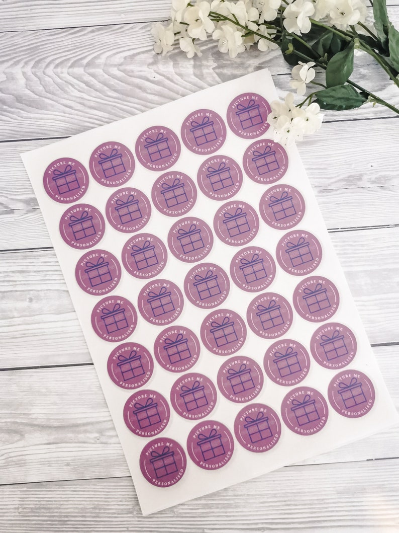 Circular 37mm stickers, a4 sheets, matte finish, logo stickers, personalised stickers, printed, round stickers, packaging, box sealing image 4