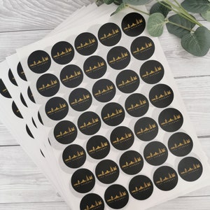 Circular 37mm stickers, a4 sheets, matte finish, logo stickers, personalised stickers, printed, round stickers, packaging, box sealing image 1