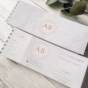 Gift Vouchers for Beauty Businesses, Aesthetics Voucher, Custom Logo, Beautician Vouchers, Nail Technician Vouchers, Custom Gift Vouchers