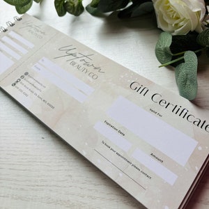 Buoni regalo personalizzati, buoni regalo aziendali, buoni regalo, carte regalo, libretto dei buoni, stile libretto degli assegni, piccola impresa