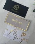 Gold Foil Gift Voucher Printing, Custom Business Vouchers, Salon Gift Certificates