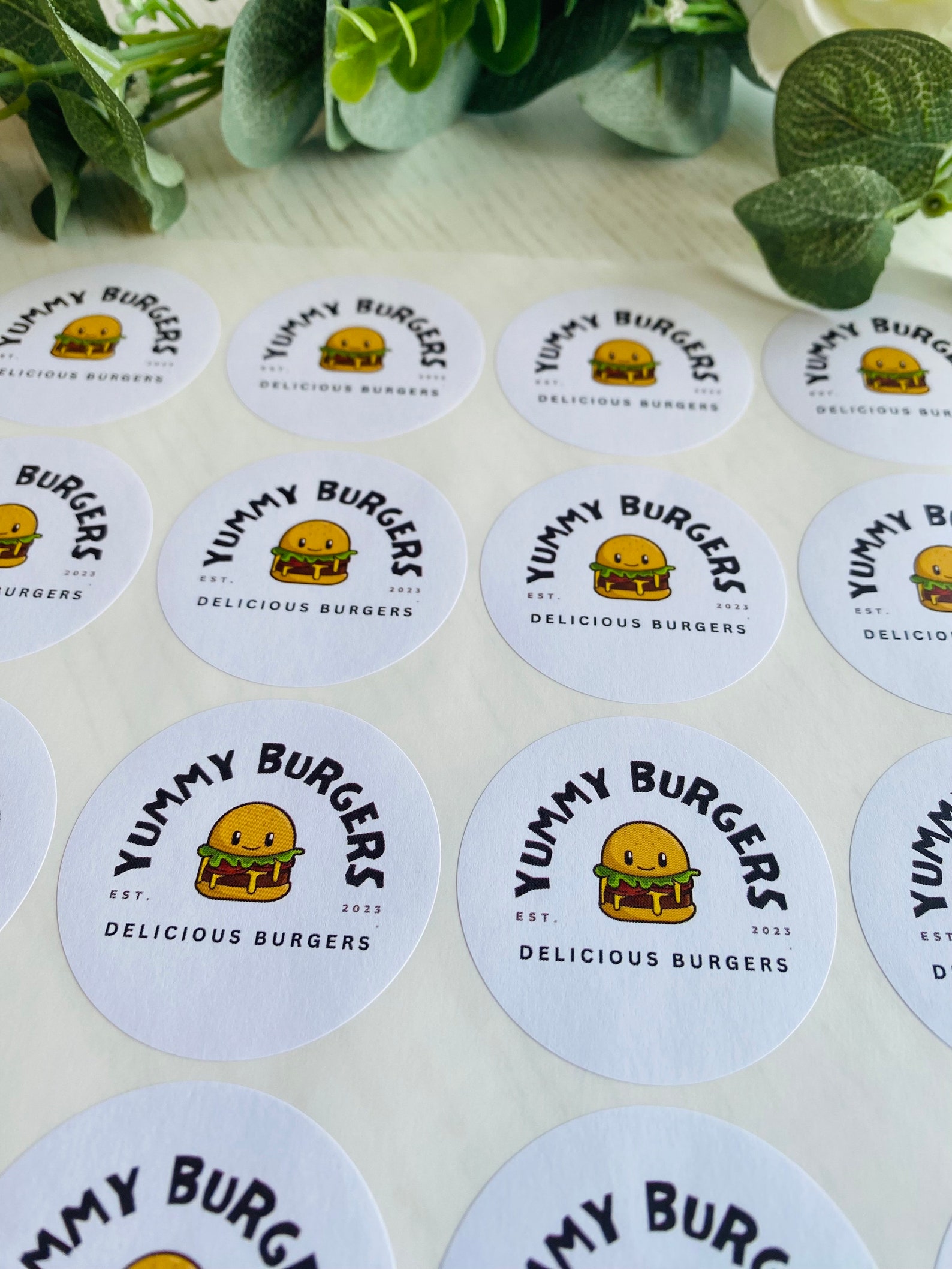 Personalized Logo Stickers, Matte Round Labels (45mm) - Etsy
