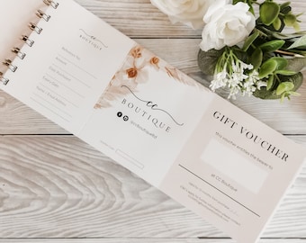 Custom Logo Gift Voucher Book, 40 Vouchers, Business Stationery