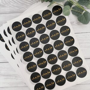 Circular 37mm stickers, a4 sheets, matte finish, logo stickers, personalised stickers, printed, round stickers, packaging, box sealing