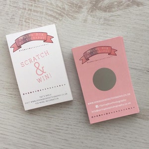 Tarjetas rasca y gana, Tarjetas rasca y gana personalizadas, Rasca y gana, Tarjetas de presentación, Tarjetas de lotería, Recuerdos de boda, Regalos para clientes, Papelería empresarial