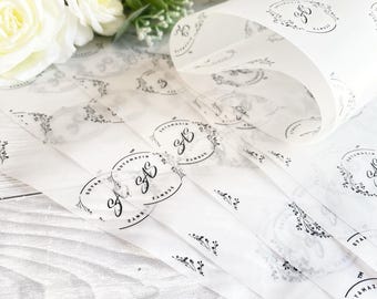Custom Logo Vellum Wrapping Paper, Personalized Packaging (8x6" A5)