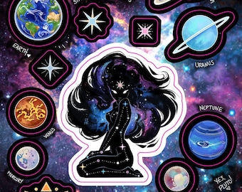 Space Sticker Bogen - Holographisch