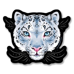 Silver Snow Leopard Sticker image 1