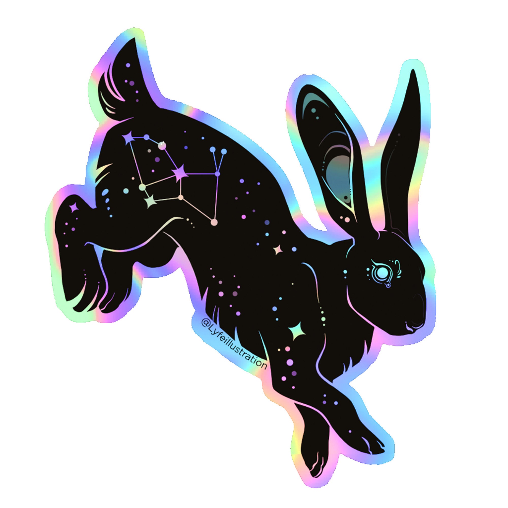 Holographic Rabbit Sticker | Bunny Rabbit Constellation Lepus | Lyfe ...