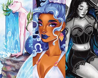 Aquarius Value Packs - Astrology Foil Stickers and Art Prints - Aquarius Zodiac Birthday Gift Set