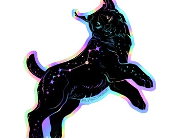 Holographic Galaxy Lynx Sticker