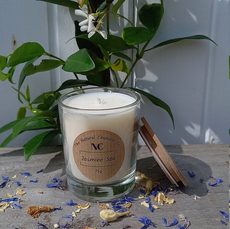Jasmine Scented Candle Essential Oil Aromatherapy Benefits Etsy