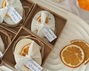 Handcrafted Soap Favors: Dried Orange Slice, Wedding Bridal Shower Gifts