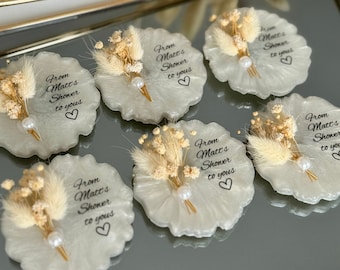 Personalized Baby Shower Magnet Favors | Floral Accent