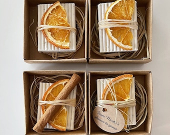Handmade Mini Soap Favors: Orange Cinnamon, French Lavender