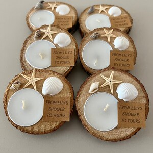 Personalized Wood Tealight Candle Holder | Unique Baby Shower Favors | Wedding Candles Favors | Bridal Shower Favors | Wedding Sea Decors