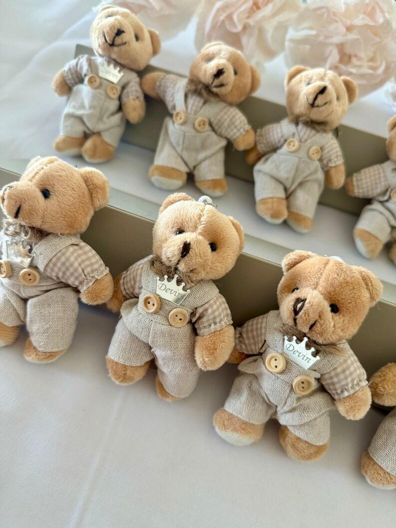 Personalized Teddy Bear Keychain Favors: Baby Shower Gifts - Etsy