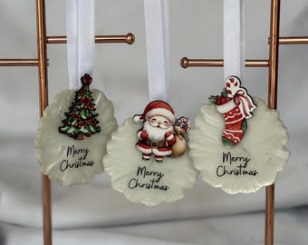 パーソナライズされたクリスマスオーナメント：エポキシホリデーギフト