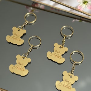 Teddy Bear Acrylic Keychain: Personalized Baby Shower Favors - Etsy