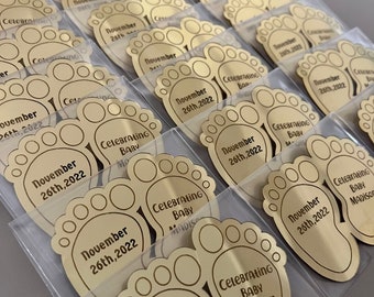 Gouden magneet babyvoetjes: unieke bedankjes voor babyshowers