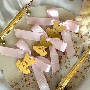 Teddy bear mirror tag | Baby shower keychain gifts | Acrylic mirror tag | Thank you gifts | Newborn gifts | Baby shower favors