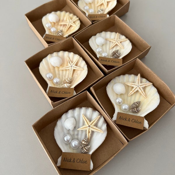 White Sea Shell Wedding Favors | White Baby Shower Favors | Sea Decors Wedding Favors | Sea Decors Baby Shower Favors | Bridal Shower Gifts