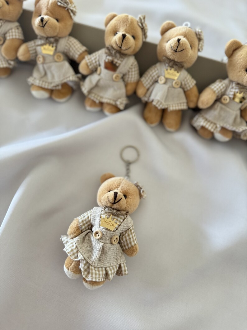 Personalized Teddy Bear Keychain Favors: Baby Shower Gifts - Etsy