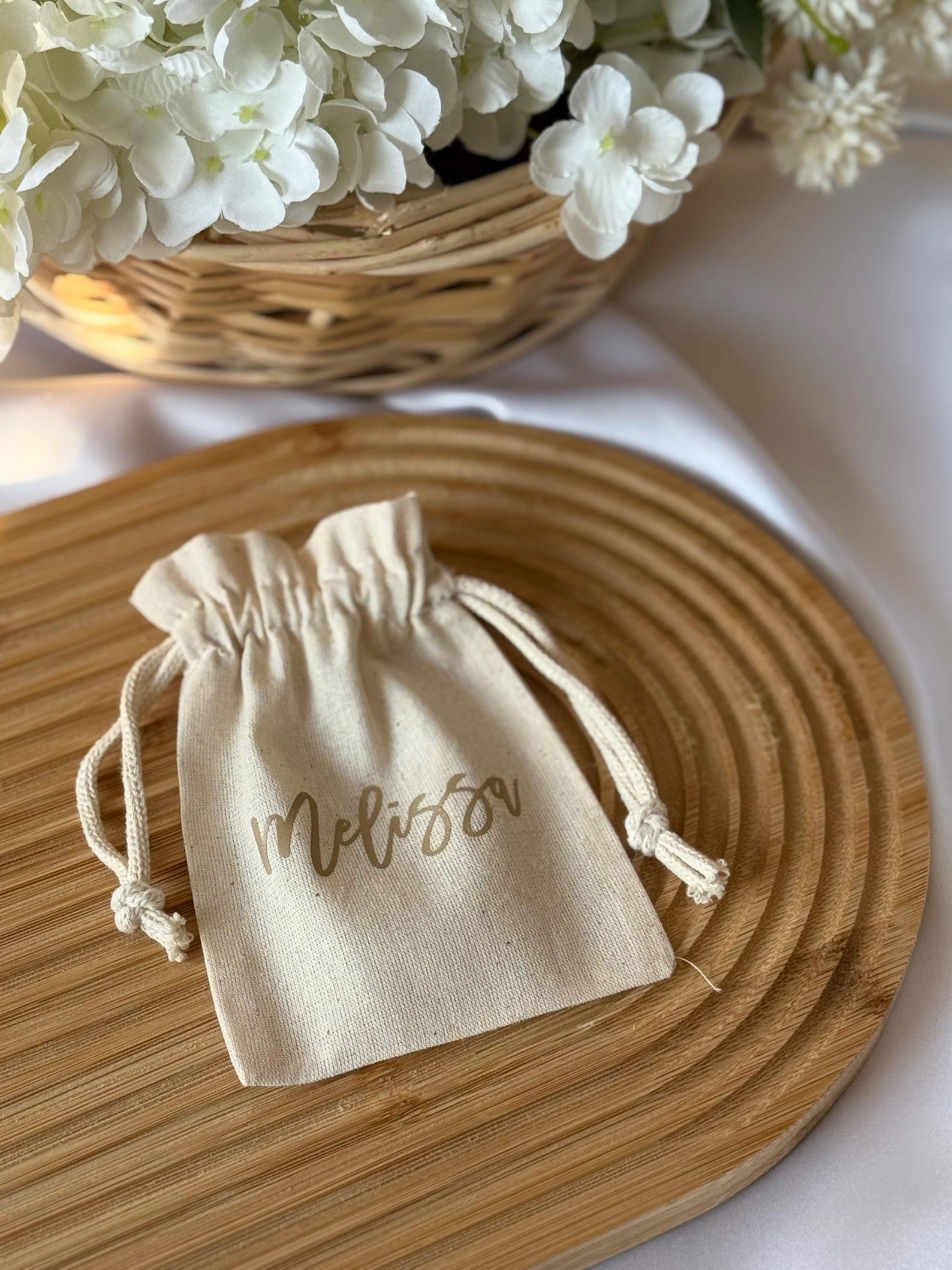 Personalized Cotton Drawstring Pouches: Wedding & Shower Favor Bags - Etsy