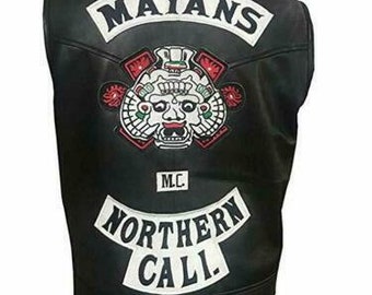 Men's SOA Mayans Northern Cali MC Biker Jacket Vest Back Patch