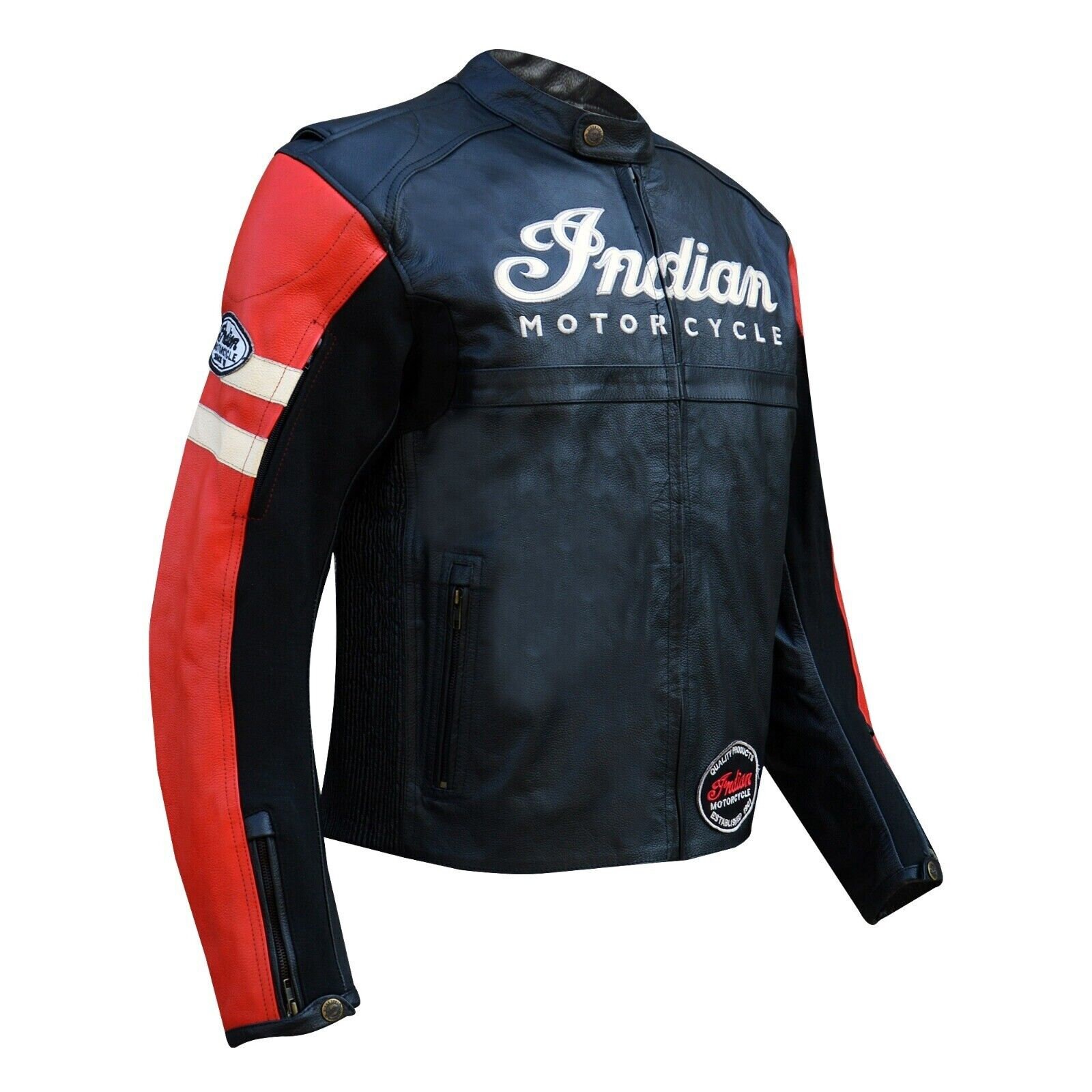 Blouson de moto en cuir Indian Motorcycle NOIR ET ROUGE pour homme Etsy Canada