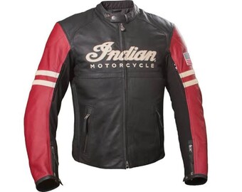 Men's Indian Motorbike Leather Jacket - Leather Black Biker Jacket For Men's