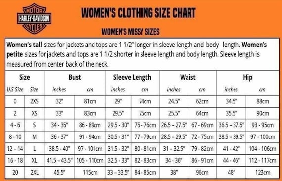 Harley davidson rain sales gear size chart