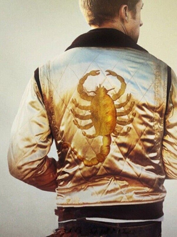 New Men s Drive Scorpion Ryan Gosling Jacket Biker Rider Chaqueta negra de conductor bordada acolchada Etsy Mexico