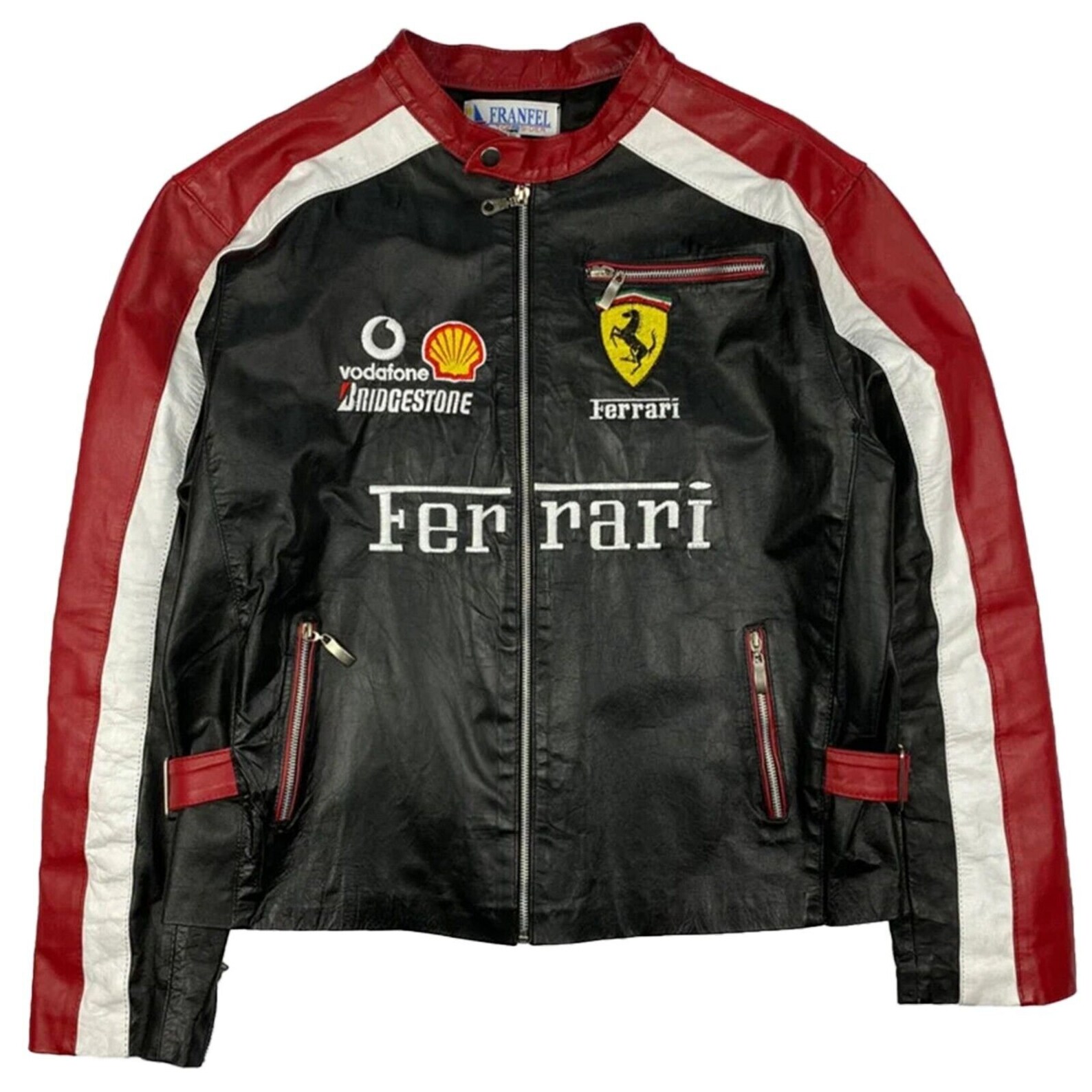 Men-women Ferrari Black & Red F1 Racing Jacket Leather Jacket Leather ...
