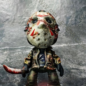 9'' Tall Jason Voorhees Chibi Gift Figurine/ Friday The 13th Statue/ Funko style Jason Voorhees Action figure for Horror Collectors