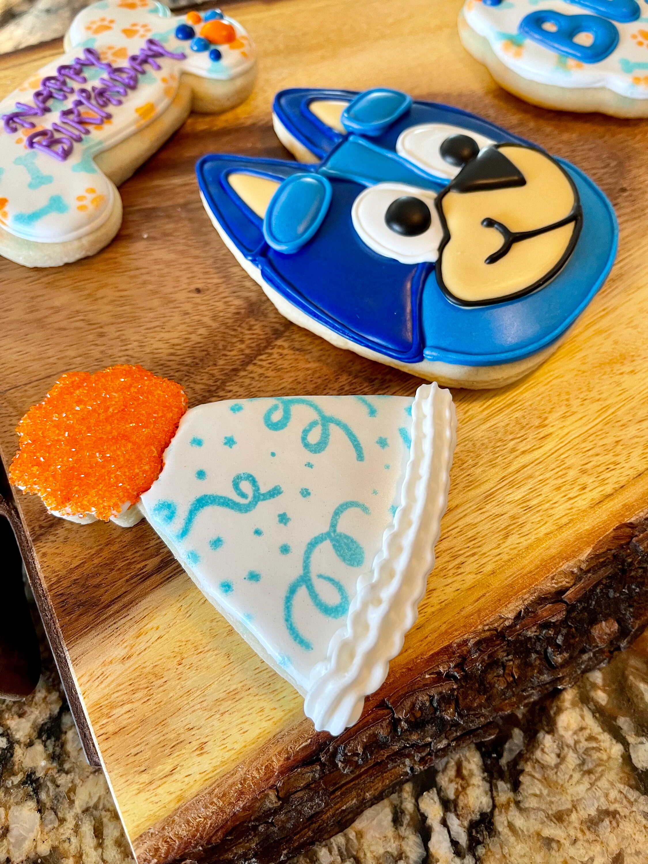 1 Dozen Blue Dog Inspired Cookies Party Cookies Bluey Etsy