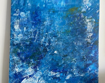 Abstract Original Art Piece, Acrylic paint, Blue Abstract art