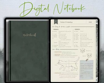 Cuaderno digital Esmeralda para GoodNotes: Páginas de notas con hipervínculos (Descargar PDF)