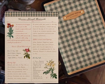 Cuaderno digital vintage Cornell con notas rayadas y a dos columnas / PDF con hipervínculos para GoodNotes y iPad