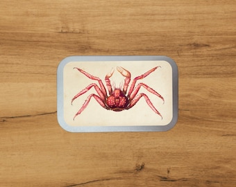 Aluminium Tin With Antique Botanical Print | Crab | Storage | Packaging  by Bramblewoods