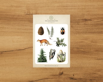 Botanical stickers - Forest | Journaling | Scrapbook | Snailmail | Vintage by Bramblewoods