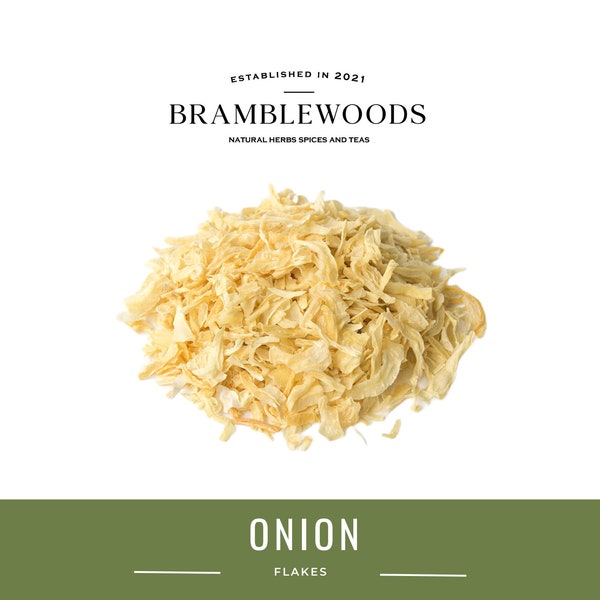 Onion Flakes Dried 100% Natural (Allium cepa) by Bramblewoods