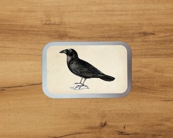 Aluminium Tin With Antique Botanical Print | Crow | Storage | Packaging  by Bramblewoods