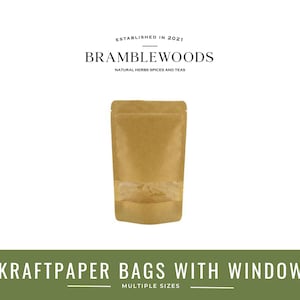Sacchetti di carta Kraft con finestra / chiusura lampo / adatti agli alimenti / diverse misure di Bramblewoods