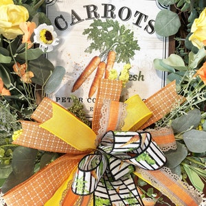 Easter Wreath; Easter Wreath for Front Door; Easter Wreath with Carrots; Housewarming Gift; Gift for Her; Easter Decor; Easter Gift