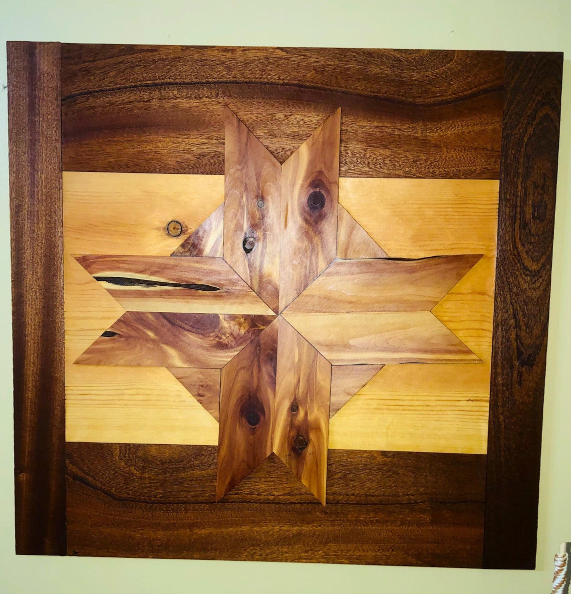 Wood Art with star Etsy