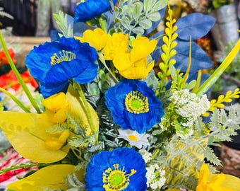 Custom Cemetery Flowers: Graveside Cone Arrangement, Funeral Decoration